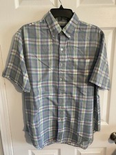 Men's Vintage Ryan Keith Plaid Short Sleeve Button Up Shirt Lrg Made in USA