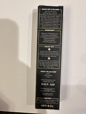 Stacy Talan Eyeliner, Smudge Resistant, 24 hours Long Lasting Waterproof