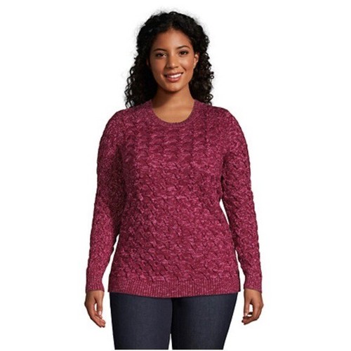 Cable Knit Drifter Sweater Marled Pink 
