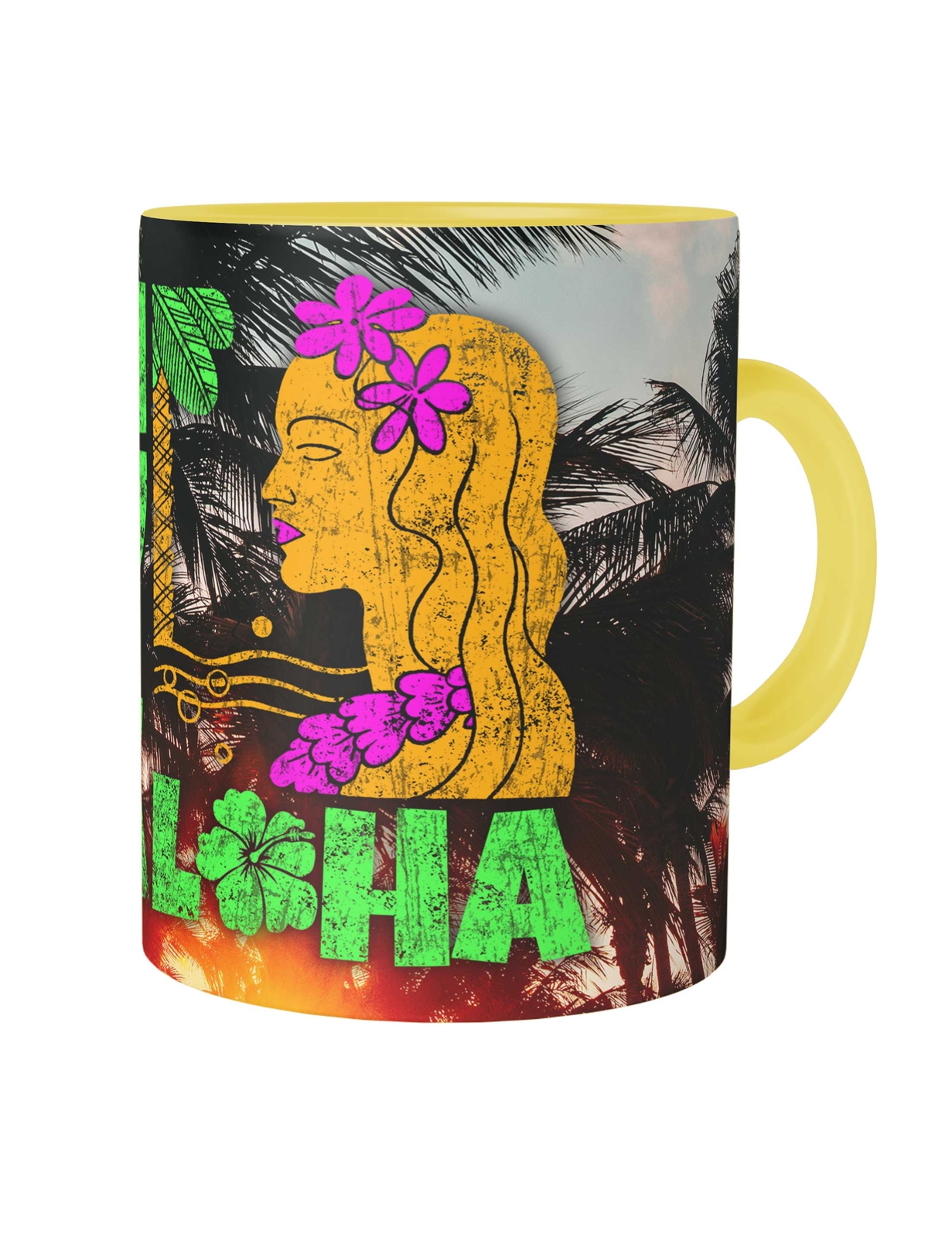 Hula Girl Kaffeetasse Aloha Hawaii Tiki Tattoo Sailor Flash Flower Cup Jerry Mug