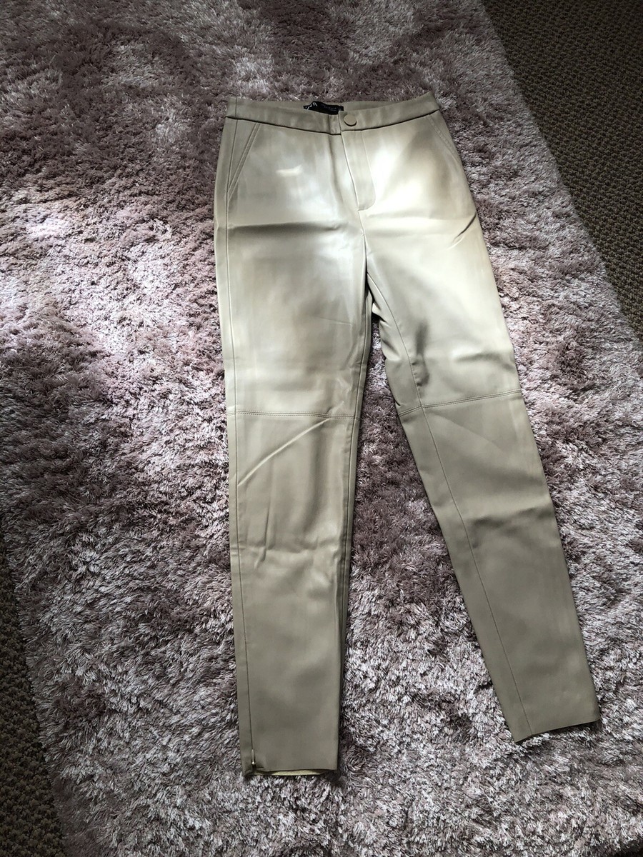 NUDE Eco leather pants Beige Nude Beige Eco Leather Pants