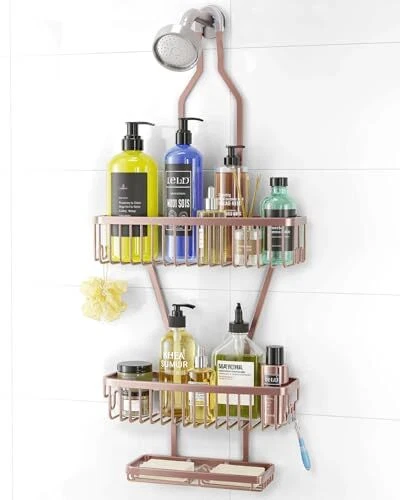 Shower Caddy Hanging Bathroom Organizer: Over Head Long Rack for Tall