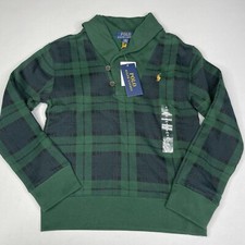 Polo Ralph Lauren Boys SMALL 8 Green Sweater Shawl Neck