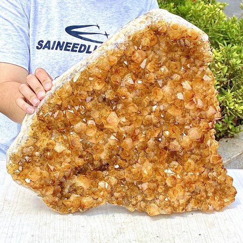 24.22LB Natural Super beautiful yellow crystal cave quartz crystal mineral colle - 第 2/13 張圖片