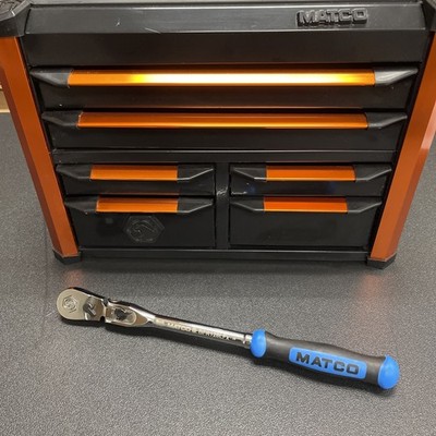 NEW! Matco Tools BFR128LFB 3/8'' DRIVE 12-1/2'' LOCKING FLEX HEAD RATCHET BLUE