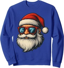 Meme Santa Face Christmas Retro Design Fun Xmas Unisex Crewneck Sweatshirt