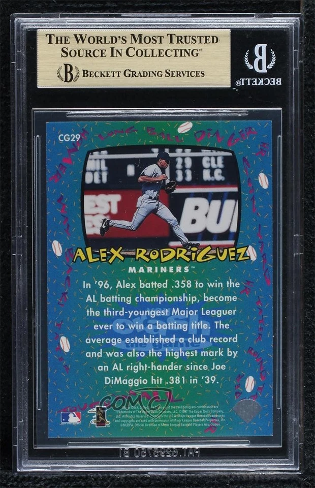 1997 Collector's Choice You Crash the Game Exchange Alex Rodriguez #CG29 BGS 9.5 - Image 2 of 2