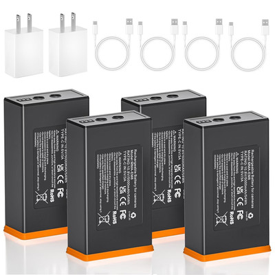 4-Pack Battery for Moultrie Edge, Edge Pro, Edge 2 Camera - 5000mAh Compat