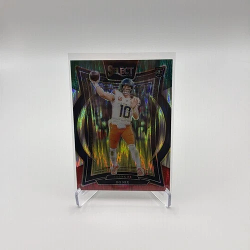 2024 Panini Select - Concourse Bo Nix #30 Green & Red Shock Prizm (RC)