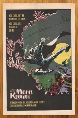 1989 Marvel Comics Marc Spector Moon Knight Print Ad/Poster Sal Valluto Art 80s