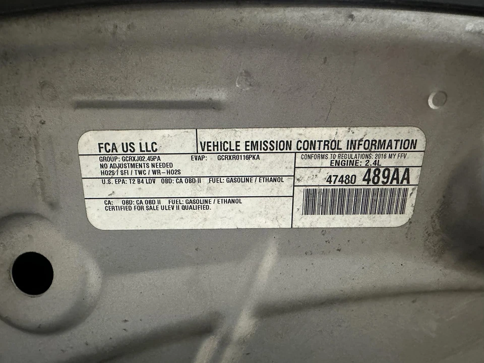 Used Engine Complete Assembly fits: 2016 Chrysler 200 Sdn 2.4L VIN B 8th digit F - Image 2 of 4