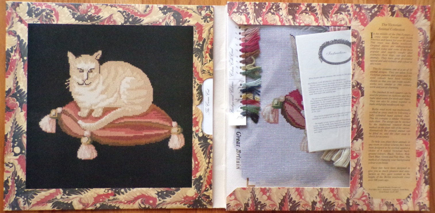 Elizabeth Bradley The Cream Cat Needlepoint Kit Victorian Animal Collection
