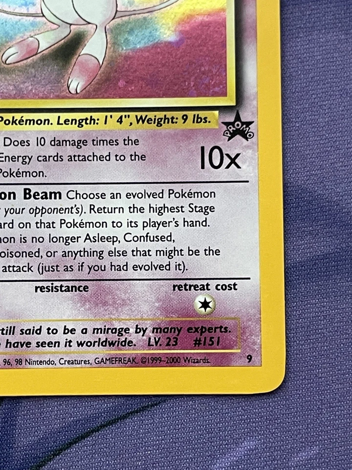 💥 Mew w/ Swirl 2000 Pokemon Promo Holo Foil Black Star Rare Vintage Card No # 9 - Image 3 of 4