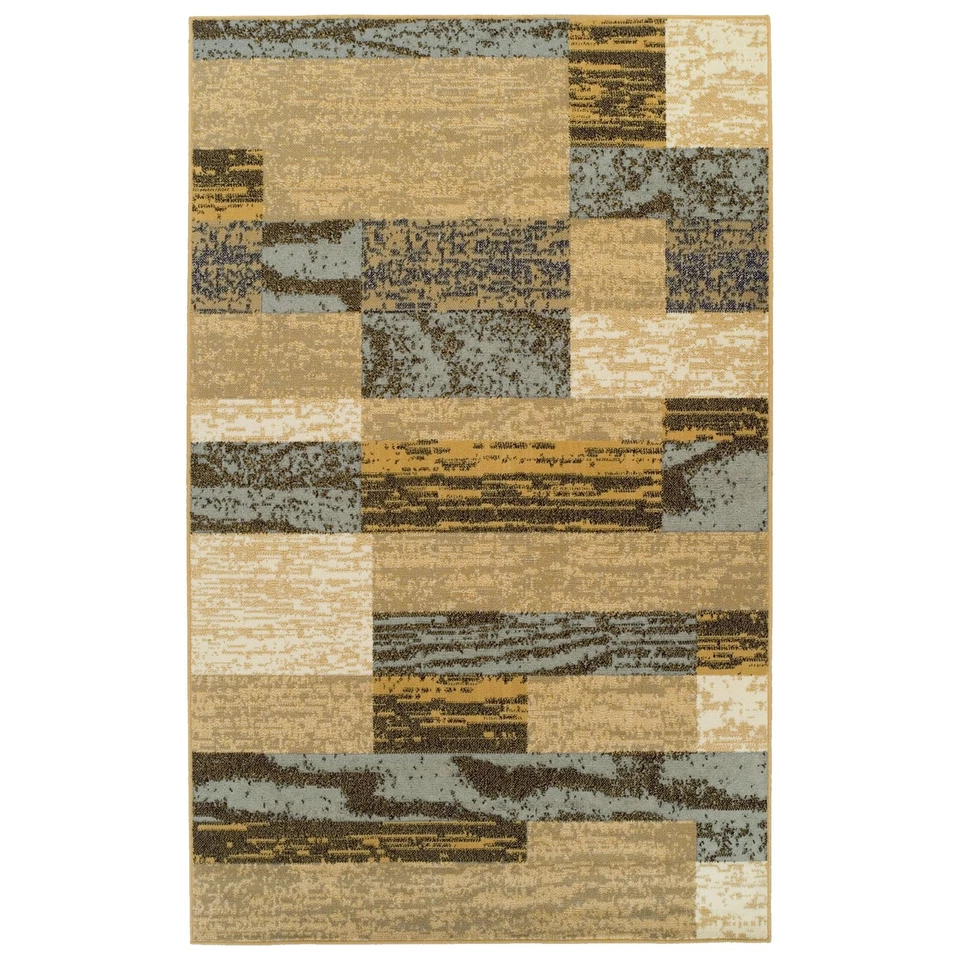 Superior Indoor Area Rug, Jute Backed, Modern Geometric Patchwork Floor Decor... - Image 3 of 4