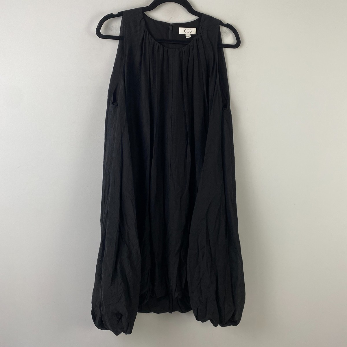 cos black dress Tailored Merino Wool-blend Mini Relaxed fit COS Balloon Mini Dress Size
