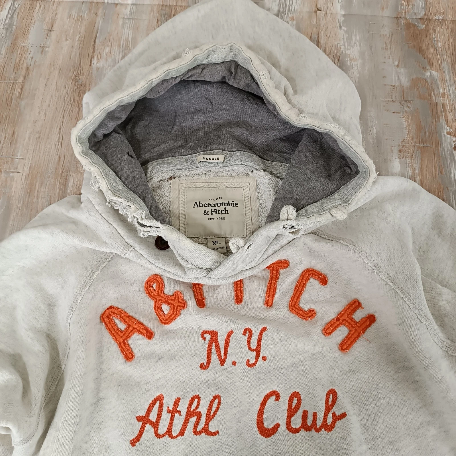 Vintage Abercrombie & Fitch Mens Hoodie Sweatshirt Size XL Long Sleeve Pullover