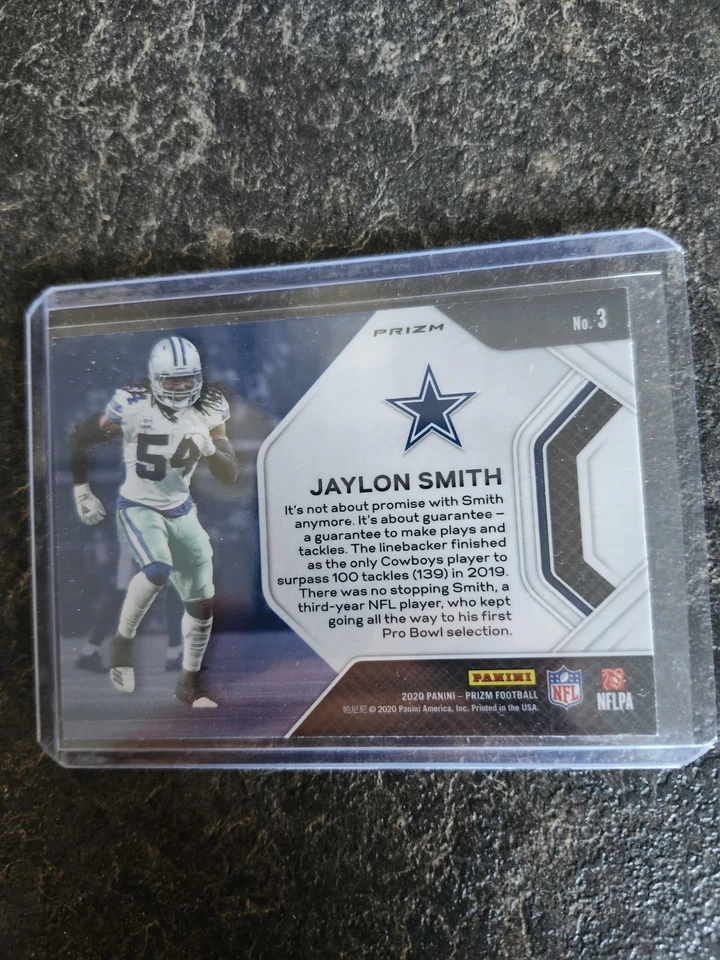 2020 Panini Prizm Green Unstoppable Jaylon Smith Card# 3 - Image 2 of 2