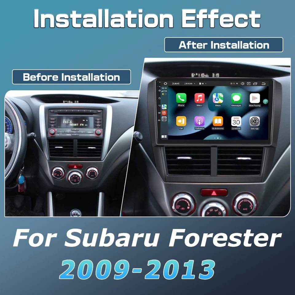 Radio estéreo GPS WiFi para Subaru Forester 2009-2013 Android 15 Apple CarPlay Foto 2 de 4
