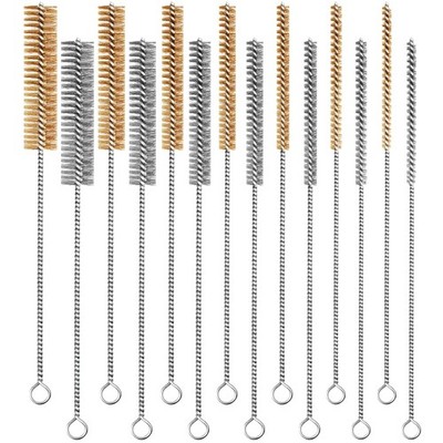 Stainless Steel 14-Piece Round Wire Brush Set 12'' Inch Brass Wire Brushes for