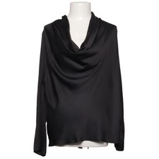 Primark, Bluse, Größe: 44, Schwarz, Polyester, Einfarbig, Satin, Damen #XOz