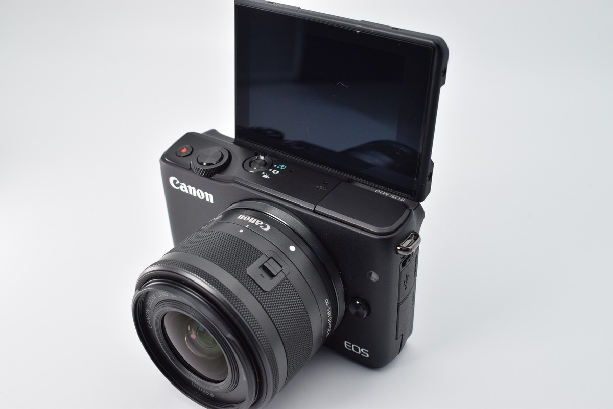 Canon EOS M10 Mirrorless Digital Camera Black EF-M 15-45mm IS STM