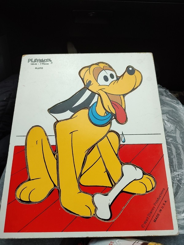 Vintage Playskool 190-04 Walt Disney's Pluto 7 Piece Wooden Puzzle
