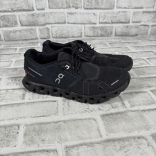 On Cloud 5 All Black Running Shoes Women Size 7.5 Swiss Engineering Sneakers