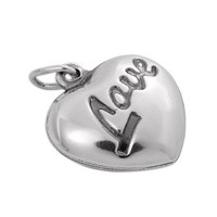 925 Sterlingsilber Geschwollenes Herz Liebe Charm AnhäNger