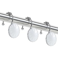 Shower Curtain Hooks Rings Decorative Rust Proof Stainless Steel Glide Roller...