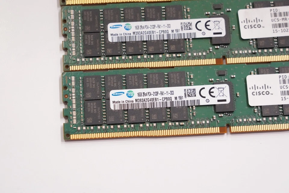 [128GB] - LOT OF 8x 16GB DDR4 ECC 2133 Samsung Registered Server RAM - Image 2 of 3