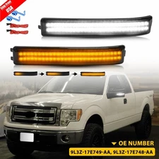 For 2009-14 Ford F150 F-150 Smoked LED Side Mirror Turn Signal Lights Sequential