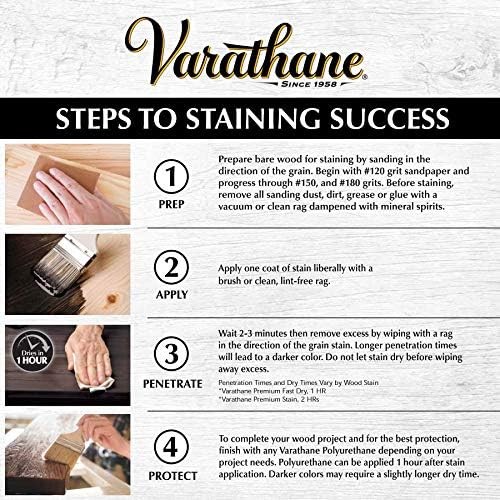 Varathane Premium Fast Dry Wood Stain, Half Pint, Dark Walnut