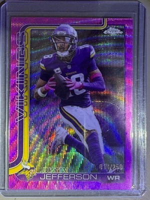 2025 Topps Chrome - Justin Jefferson #195 Orange Wave Refractor /250