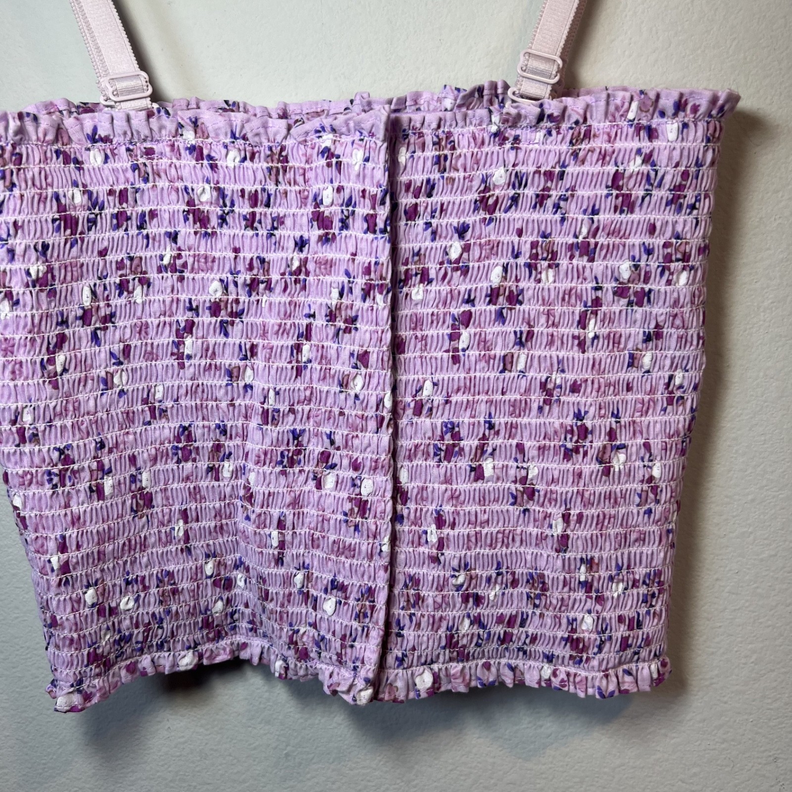 Expand-A-Band Breast Binder Lavender Floral Lined Post Surgical Dry Release  Med