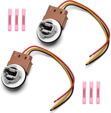 2 Set Turn Signal Light Bulb Socket Angle Connector Wiring Pigtail Harness Kit 2