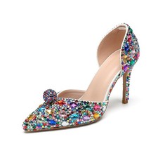High Heel Wedding Shoes for Women with Crystals Fashion Evening Party Sandals