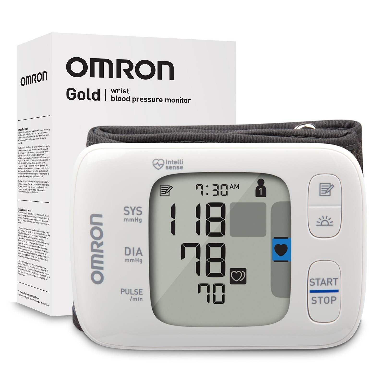 OMRON Gold Wireless Wrist Blood Pressure Monitor 1 Count (Pack of 1), White