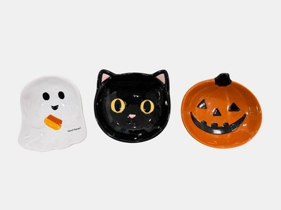 Halloween Ceramic Pumpkin, Ghost & Cat Decor Candy Dishes