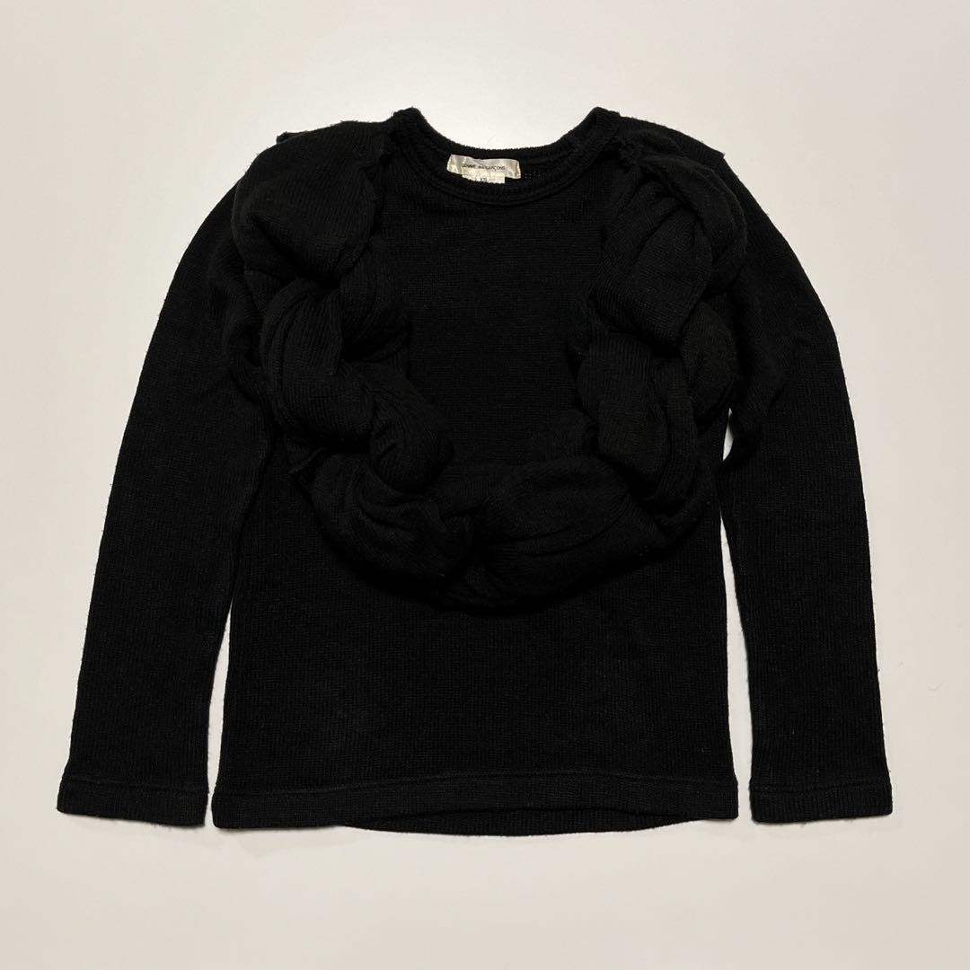 y*i様 BLACK Comme des garcons knit sweate Play Comme des Garçons: Red V Neck Sweater (Black) | DSMNY E