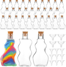 30 Packs 2.5 Oz Plastic Sand Art Bottles with Lids 3 Styles Sand Art Clear Conta