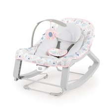 3 in 1 Baby Bouncer Rocker Toddler Seat Vibrating Toy Bar 5 Point Harness Pink