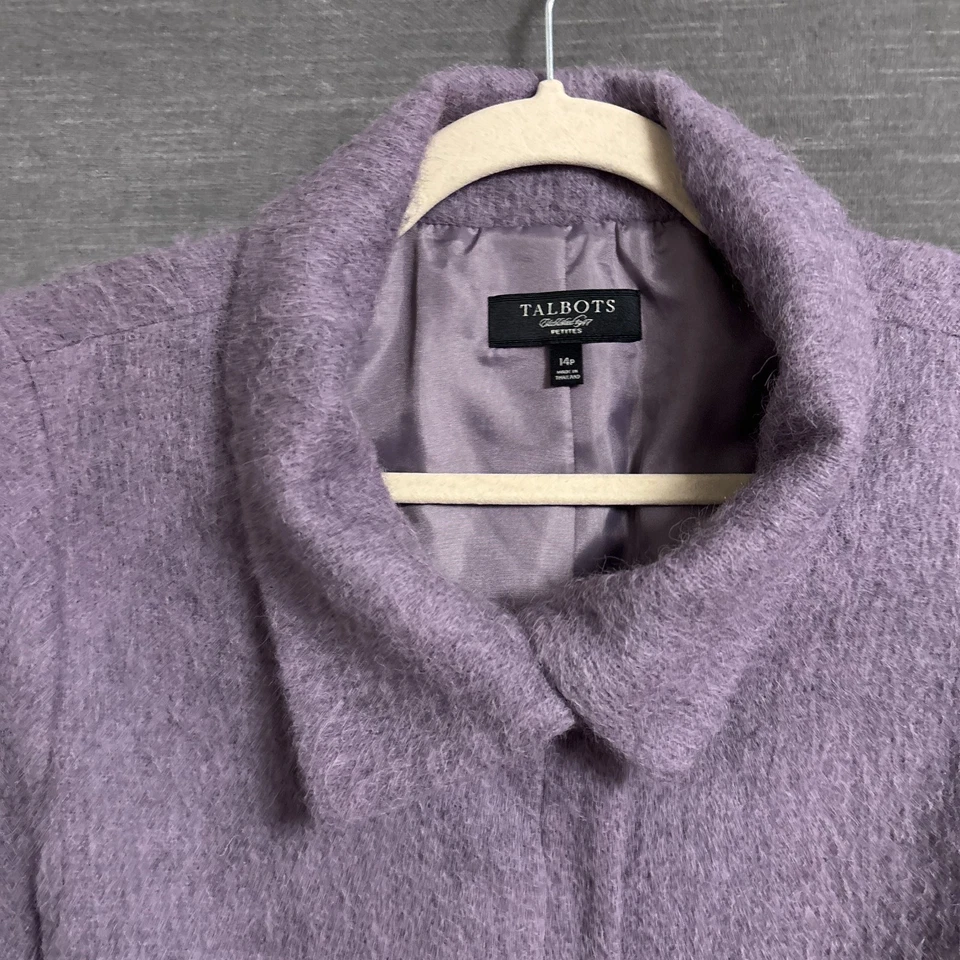 Chaqueta Talbots 14 Pequeña Púrpura Lana Alpaca Mohair Blazer Abrigo Clásico Colorido Foto 4 de 4