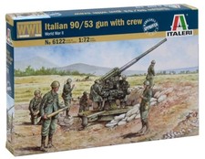 WW2 Italy 90/53 Flak Gun w/Artillery Plastic Model IT6122