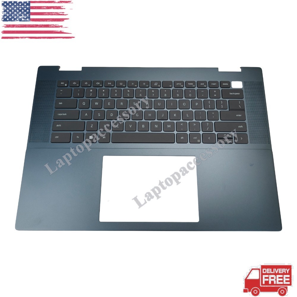 New Palmrest For Dell Inspiron 16 7630 7635 2-in-1 Keyboard Backlit Blue 028XNN