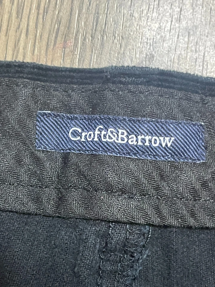 Pantalones Croft & Barrow, para hombre talla 40x32, negros, pierna recta, pana Foto 4 de 4