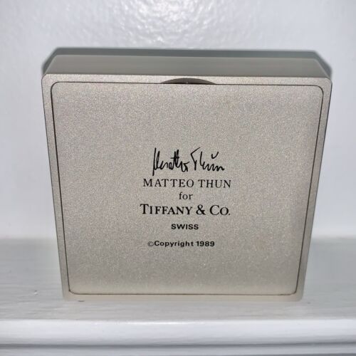 RARE vintage Tiffany & Co Swiss Desk Clock Modern Accent Shelf Decor Mfd Germany - Picture 3 of 9