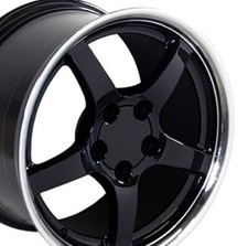 New 17x9.5 In Alloy Wheel For Firebird 1993-2002 Black Wmachined Lip Rim 17 In