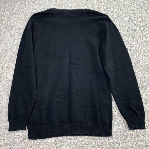 Old Navy Boys Pullover Sweater sz XL Black Fair Isle Xmas Tight Knit Lightweight - Picture 2 of 12
