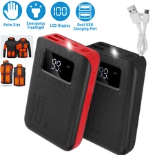 5V 2.1A Heated Vest Battery Pack 10000mah for Heated Jacket Dual USB LCD Display