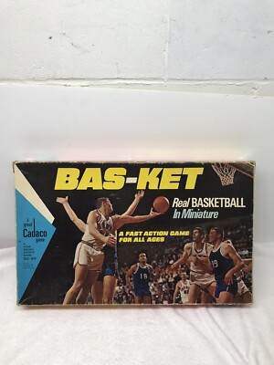 Vtg. Bas-ket Real Basketball in Miniature Cadaco Game No.165 Complete USA 1970